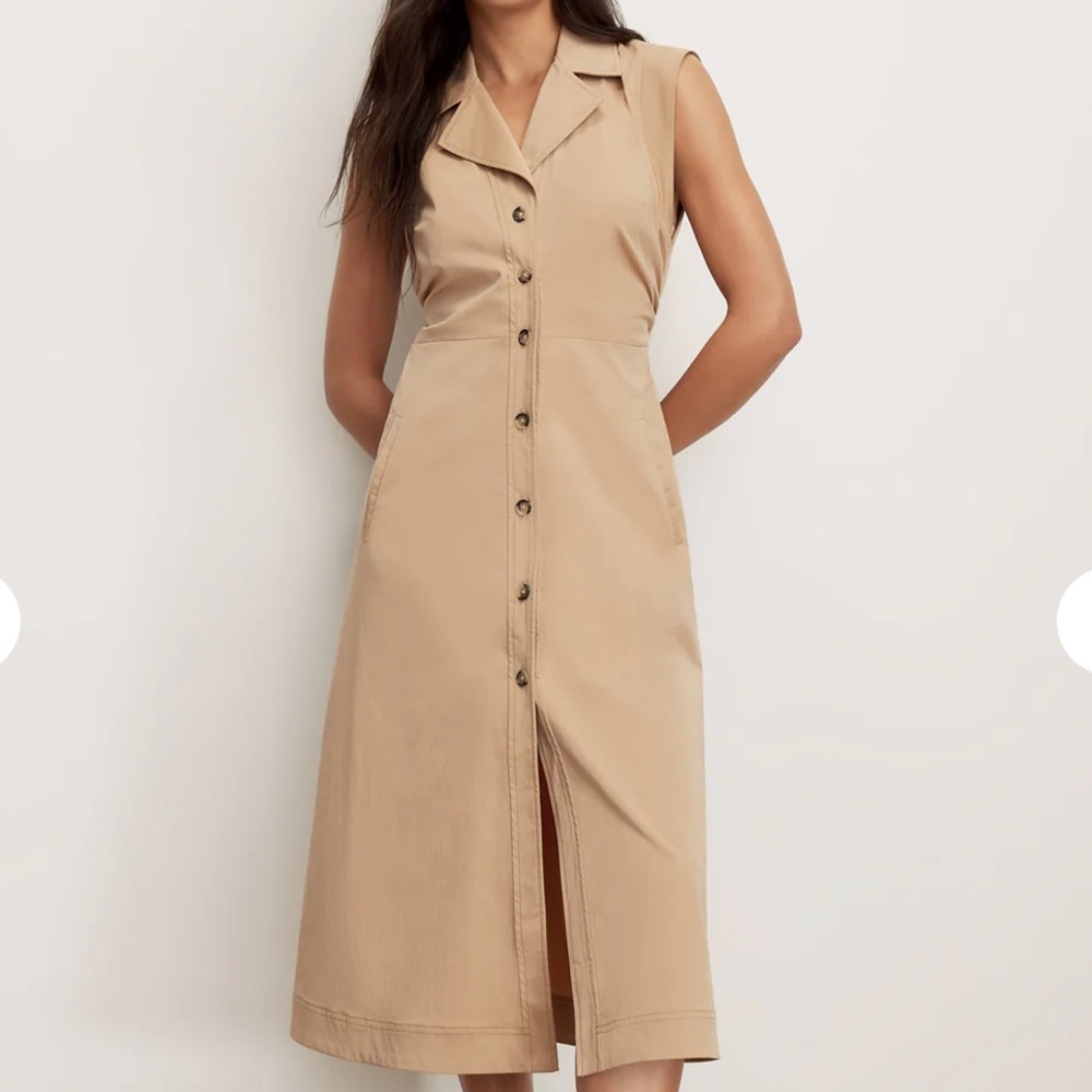 Veronica Beard Orla Midi Shirtdress in Khaki